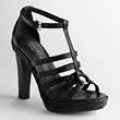 Authentic Coach Delanie Veg Black Leather Platform 4.5" High Heel Shoes 5