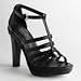 Authentic Coach Delanie Veg Black Leather Platform 4.5" High Heel Shoes 5