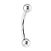Solid 14KT White GOLD BALL Eyebrow Ring 16 Gauge 5/16 Inches 3mm