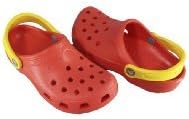 Pulse Orange with Yellow Strap Size XS Crocs Cayman Classic