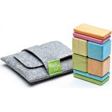 8 Piece Tegu Pocket Pouch Magnetic Wooden Block Set, Tints