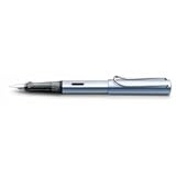 Lamy AL-STAR Fountain Pen Silver Blue with Medium Nib plus Bonus 5 Black Ink Cartridges - Made in Germany