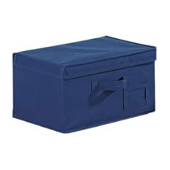 Wenko 4260040100 Aufbewahrungsbox Air S - atmungsaktives Vlies, 34 x 19 x 24 cm, dunkelblau