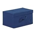Wenko 4260040100 Aufbewahrungsbox Air S - atmungsaktives Vlies, 34 x 19 x 24 cm, dunkelblau