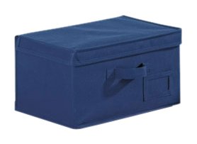 Wenko 4260040100 Aufbewahrungsbox Air S - atmungsaktives Vlies, 34 x 19 x 24 cm, dunkelblau