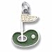 Augusta, Ga. Golf Green Charm in Sterling Silver title=