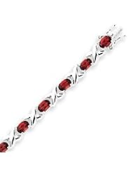 Sterling Silver Garnet Bracelet