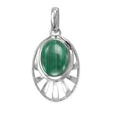 .925 Silver and Malachite Cut-Out Pendant