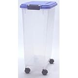 Iris Pet Food Storage Container, XL, Set/2 (Clear/Blue) (XL - 24H x 14 1/2W x 18D)