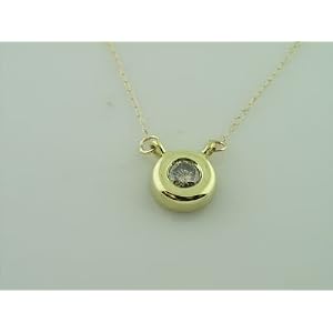 0.33 CT Round JK I1 Diamond Solitaire Pendant in 14karat Yellow Gold !! Jewerly at Manufacturer's Price !!