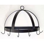 Grace Half Dome Wrought Iron Wall Mounted Kitchen Pot Rack