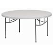 National Public Seating BT-R Series Steel Frame Round Blow Molded Plastic Top Folding Table, 1000 lbs Capacity, 60" Diameter x 29-1/2" Height, Speckled Gray/Gray