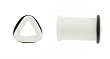 White Acrylic Triangular Shape Tunnel Plug with Rubber Ring - Single Flare - 0g - Sold as a Pair