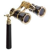 212slgG9 zL. SL160  Adorama 3 x 25 Iolanta FL Opera Glass Binocular with Built In Extendable Handle & Red Reading Light, 11.2 deg. Angle of View, Black with Gold Trim