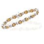 0.32 Cts Diamond & 11.60 Cts Citrine Bracelet in 14K White Gold