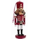 Dachshund, red Soldier Nut Cracker Ornament