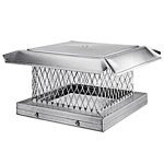 Homesaver 14601 8 Inch x 8 Inch HomeSaver Pro Stainless Steel Chimney Cap 304-alloy 18-ga. Base And 