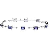 14k White Gold Tanzanite and Diamond Bracelet 4.90 TCW