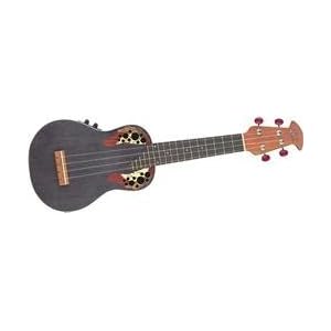 Applause UAE20 Acoustic-Electric Deluxe Soprano Ukulele, Black Stain