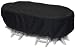 WeatherReady WRBL92 Polyester Oval/Rectangle Outdoor Table Cover, Black, 92 Inches