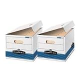 Fellowes File Storage Box, 10-1/4x15-7/8x12-3/8, White/Blue
