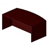 Bow Front Desk Shell, Rich Wood Veneer, Mahogany, 72w x 42d x 29h BSXBW2111NN