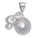 Sterling Silver CZ Musical Note and CD Pendant