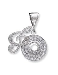 Sterling Silver CZ Musical Note and CD Pendant QC4770"