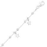 9+1 Extension Bead Chain Anklet with Star Charms