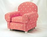 Wooden Framed Pet Dog Chair with Pink and White Polka Dots (Small)