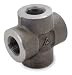 Industrial Grade 1MMZ5 Cross, 1 In, Threaded, Black Steel