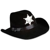 Foam Black Flocked Sheriff Hat