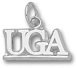 Georgia Bulldogs UGA with Bar 3/8 Charm - Sterling Silver Jewelry