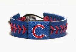 Click here to buy MLB Baseball Team Colors Leather Baseball Wristband - Chicago Cubs by Gamewear, Inc..