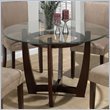 Jofran Glass Round Casual Dining Table in Carlsbad Cherry Finish