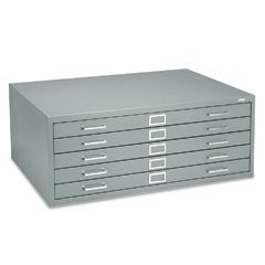 SAFCO 5-Drawer Steel Flat Files - Dark gray