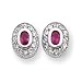 Rhodium-plated July Birthstone Oval CZ Earrings - title=
