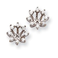 14k White Gold GH/I1 Diamond Earrings Jacket