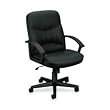 Basyx Products - Managerial Mid-Back Chair, 25-3/4"x28-1/2"x41-3/4" Black Lthr - Sold as 1 EA - Managerial mid-back chair is upholstered in black leather. Functions include pneumatic seat-height adjustment, 360-degree swivel, tilt, tilt tension and tilt lock. Design includes a metal black frame made of heavy-gauge steel, urethane loop arms and five-star plastic base with hooded 2" dual-wheel carpet casters. Seat size is 20-1/2" wide x 18-3/4" deep x 18-1/8" to 21-7/8" high from the floor. Back m