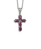071. Silver and Ruby Cross Pendant