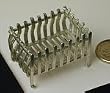 Dollhouse Vintage Fireplace Basket in Pewter by Warwick Miniatures