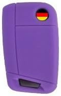 Silicone Key FOB Cover Protective Key cover for Volkswagen Golf 7 MKVII (Light Purple)