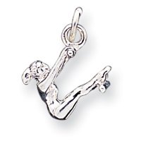 Sterling Silver Gymnast Charm - JewelryWeb