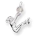 Sterling Silver Gymnast Charm - JewelryWeb