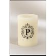 Monogram LED BlowOut Wax Candle with Lightbulb Wick - P