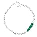Green Emerald Gemstone and Sterling Silver Rock Bead Toggle Bracelet, 7" long, #8074