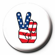 サブカル;缶バッジ『TWO FINGER PEACE』