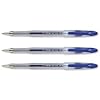 5 Star Office Roller Gel Pen Clear Barrel 1.0mm Tip 0.5mm Line Blue [Pack 12]