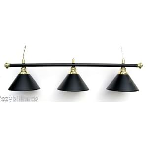 61 Metal Pool Table Light Billiard Lamp Black and Brass by Iszy Billiards