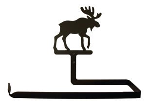Detail image Wrought Iron Moose Accented Wall Mount Paper Towel Rack